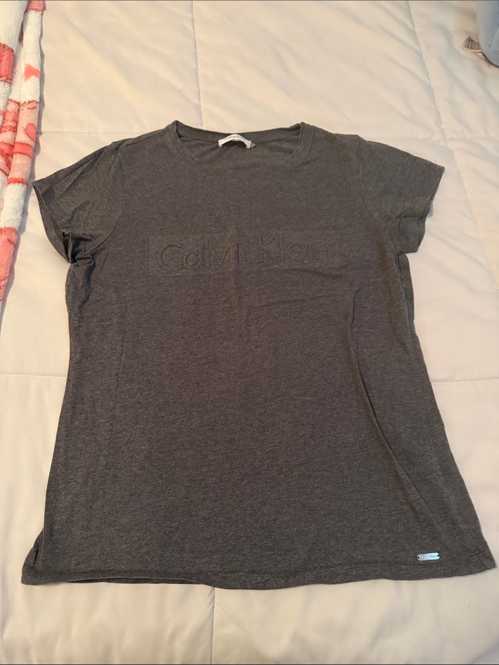 Calvin Klein Dark Gray Embossed Logo Tee